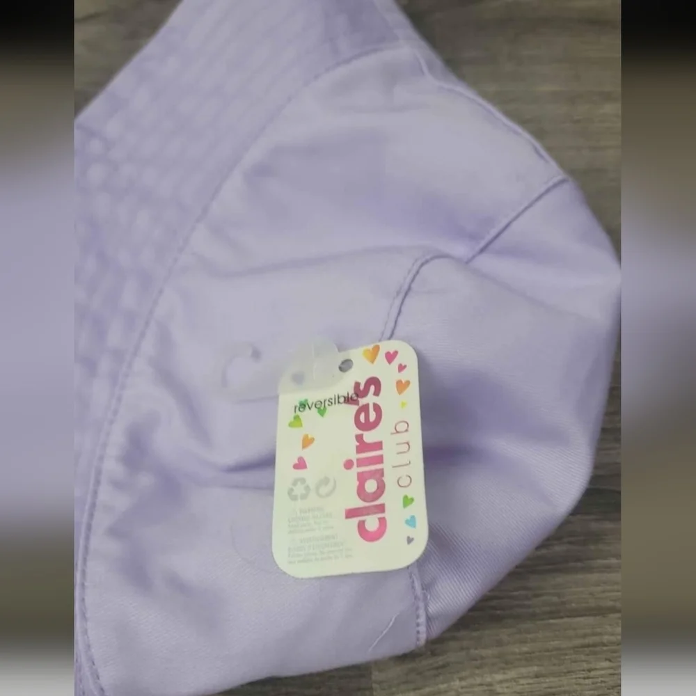 Claire's Lavender Reversible Bucket Hat By Claires NWT